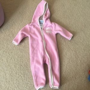 18M Pink Green Bay Packers Fleece Onesie